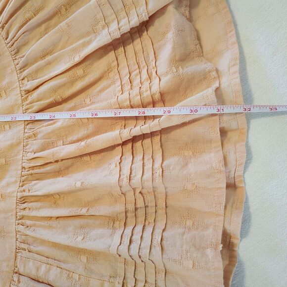 Cleobella Peach Tiered Mini Dress XS Bohemian Cottage Peasant Feminine Textured - Picture 8 of 9